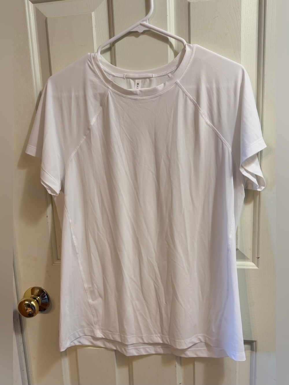 Women’s White Athleta Grid Knit Active Tee | M